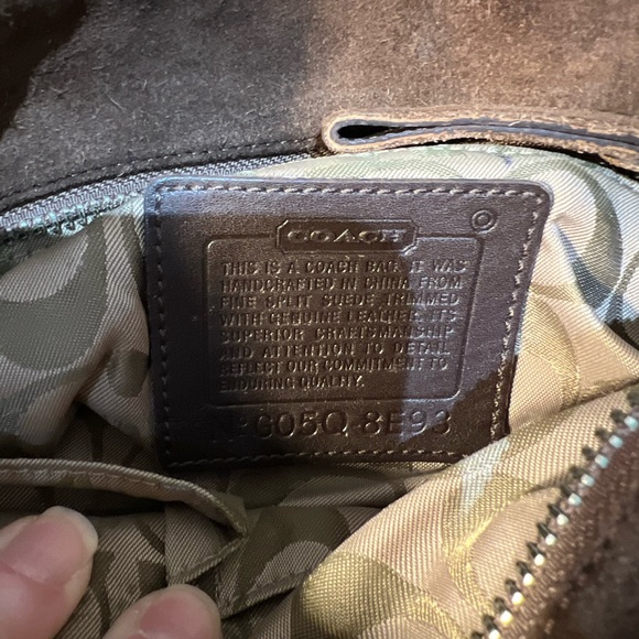 COACH Brown Leather Suede Hampton Tote Bag - Picture 7 of 12